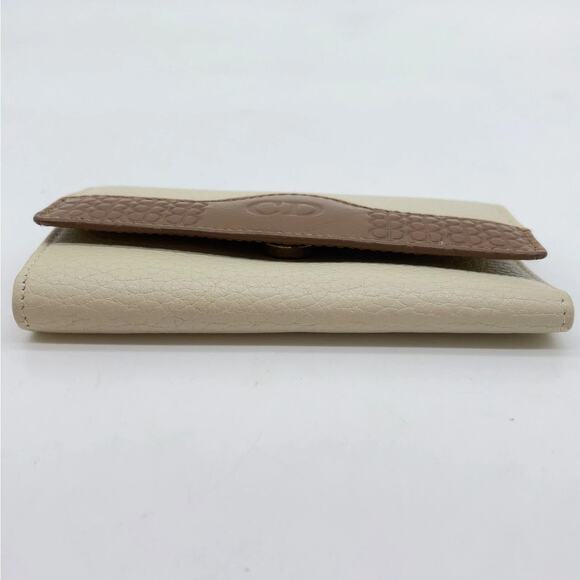 Christian Dior CD Logo Leather Beige x Brown 6-Ring Key Case W/Paper Bag - Picture 4 of 16